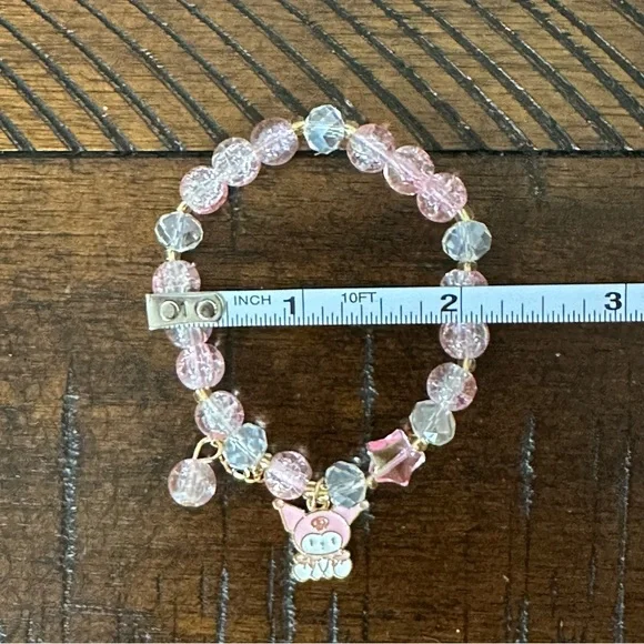 1pc Women Bracelet Pink with Kuromi Tassel Decor - Picture 3 of 3